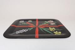 Piero Fornasetti Large Vintage Lacquered Metal Litho Ribbon and Floral Tray by Piero Fornasetti - 4816584
