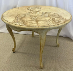 Piero Fornasetti Mid Century Modern Hand Painted Italian Center Table Fornasetti Style - 2489416