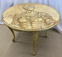 Piero Fornasetti Mid Century Modern Hand Painted Italian Center Table Fornasetti Style - 2489420