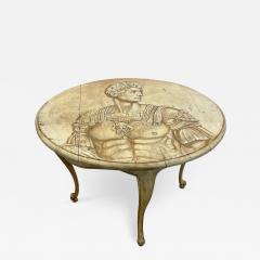 Piero Fornasetti Mid Century Modern Hand Painted Italian Center Table Fornasetti Style - 2490529