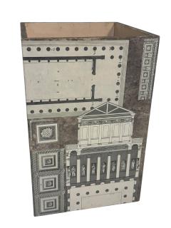 Piero Fornasetti PIERO FORNASETTI STYLE CLASSICAL ARCHITECTURE DECORATED 4 SIDED RECEPTABLE - 4737613
