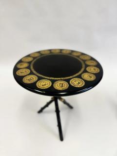 Piero Fornasetti Pair Italian Midcentury Lacquer Screenprint Side Tables by Piero Fornasetti - 3014334