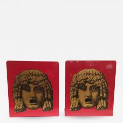 Piero Fornasetti Pair of Maschere Masks Bookends by Piero Fornasetti Italy circa 1950 - 1402138