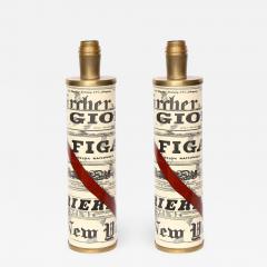 Piero Fornasetti Pair of News Paper lamps by Piero fornasetti - 854417