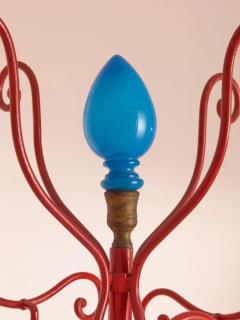 Piero Fornasetti Piero Fornasetti Coat Stand Made of Painted Wrought Iron Opaline Glass Brass - 3469217