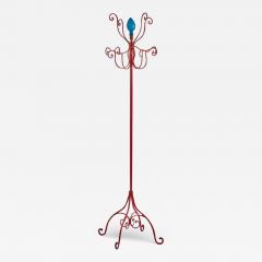 Piero Fornasetti Piero Fornasetti Coat Stand Made of Painted Wrought Iron Opaline Glass Brass - 3520650