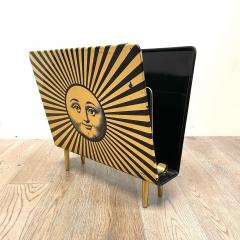 Piero Fornasetti Piero Fornasetti Mid Century Modern Magazine Rack Lacquer Metal Italy 1960s - 3461043