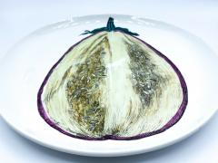 Piero Fornasetti Piero Fornasetti Pair of Sezioni Di Frutta Eggplant Apple Plates Nos 6 7  - 1614332