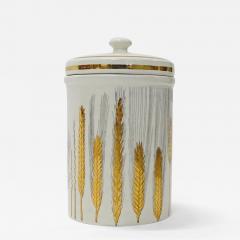 Piero Fornasetti Piero Fornasetti Wheat Spikes Large Ceramic Jar Italy 1960s - 2980334