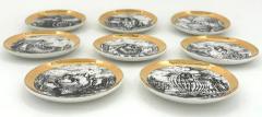 Piero Fornasetti Rare Fornasetti Milano Le Oceandi Set of 8 Gilt Coasters - 3946547