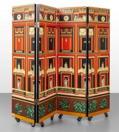 Piero Fornasetti Rare Pompeiana four panel screen circa 1951 - 3450633