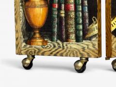 Piero Fornasetti Rare Trompe L Oeil Libri Folding Screen Italy 1999 - 4813274