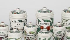 Piero Fornasetti Set of 10 Spezie Ceramic Storage Jars by Piero Fornasetti Italy circa 1960 - 3785598