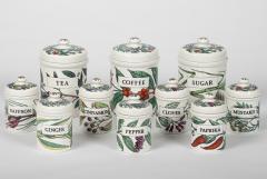 Piero Fornasetti Set of 10 Spezie Ceramic Storage Jars by Piero Fornasetti Italy circa 1960 - 3785602