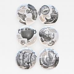 Piero Fornasetti Set of 6 Piero Fornasetti Plates - 502194