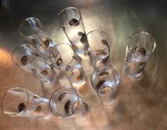 Piero Fornasetti Set of 9 Piero Fornasetti High Glasses Italy 1970s - 680519