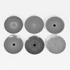 Piero Fornasetti Set of Six geometric plates - 2294160