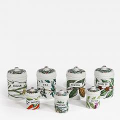 Piero Fornasetti Set of seven lidded kitchen jars - 2828696