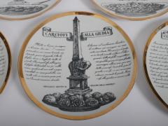 Piero Fornasetti Set of six Fornasetti Specialita Romane recipe plates c1950 - 4193903