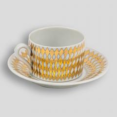Piero Fornasetti Set of six Fornasetti tea cups and saucers - 4093216