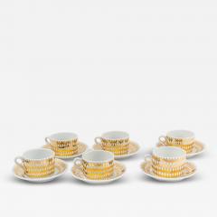 Piero Fornasetti Set of six Fornasetti tea cups and saucers - 4095417