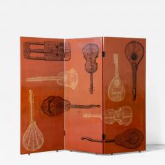 Piero Fornasetti Splendid folding screen with three folding doors in lacquered wood - 3391173