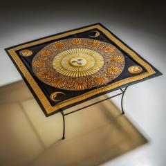 Piero Fornasetti Square Fornasetti Coffee Table with Sun Motif 20th Century - 4532224