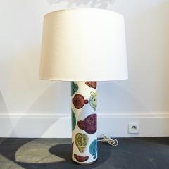 Piero Fornasetti Tall cylindrical table lamp with polychromic medallion - 1265122