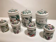 Piero Fornasetti Vintage Set of Seven Ceramic Storage Jars by Piero Fornasetti Italy circa 1960 - 1401515