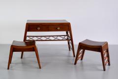 Piero Portaluppi Piero Portaluppi Attributed Pair of Stools in Chestnut Wood Italy Late 1930s - 3366654