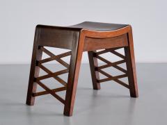 Piero Portaluppi Piero Portaluppi Attributed Pair of Stools in Chestnut Wood Italy Late 1930s - 3366657