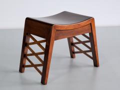 Piero Portaluppi Piero Portaluppi Attributed Pair of Stools in Chestnut Wood Italy Late 1930s - 3366660