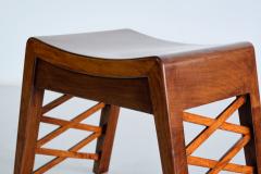 Piero Portaluppi Piero Portaluppi Attributed Pair of Stools in Chestnut Wood Italy Late 1930s - 3366664