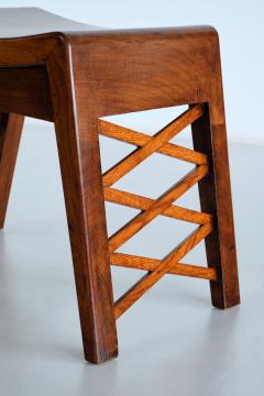 Piero Portaluppi Piero Portaluppi Attributed Pair of Stools in Chestnut Wood Italy Late 1930s - 3366665