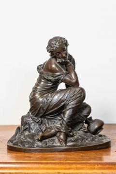 Pierre Alexandre Schoenewerk French 19th Century Bronze Sculpture of a Maiden with a Jug by Schoenewerk - 3660262