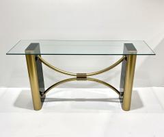 Pierre Cardin 1970s French Art Deco Style Black Gold Console Table Attributed to Pierre Cardin - 3746280