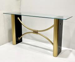 Pierre Cardin 1970s French Art Deco Style Black Gold Console Table Attributed to Pierre Cardin - 3746288