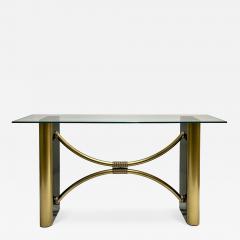 Pierre Cardin 1970s French Art Deco Style Black Gold Console Table Attributed to Pierre Cardin - 3746544