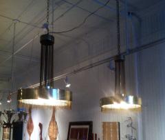 Pierre Cardin A Pair of French Brass Chandelier Ceiling Light Pierre Cardin - 98379