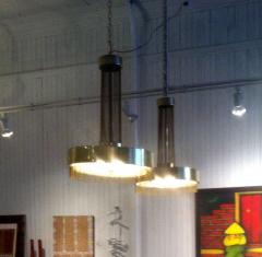 Pierre Cardin A Pair of French Brass Chandelier Ceiling Light Pierre Cardin - 98380