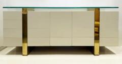 Pierre Cardin Mid century Modern Credenza Brass and Glass Cardin Inspired - 4147009