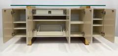 Pierre Cardin Mid century Modern Credenza Brass and Glass Cardin Inspired - 4147013