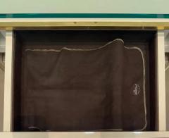 Pierre Cardin Mid century Modern Credenza Brass and Glass Cardin Inspired - 4147017