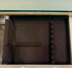Pierre Cardin Mid century Modern Credenza Brass and Glass Cardin Inspired - 4147019