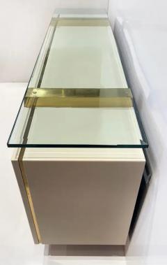 Pierre Cardin Mid century Modern Credenza Brass and Glass Cardin Inspired - 4147070