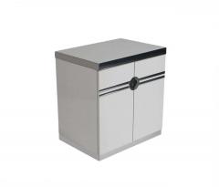 Pierre Cardin Pair of Mid Century Modern White Nightstands by Pierre Cardin in Art Deco Form - 2438596