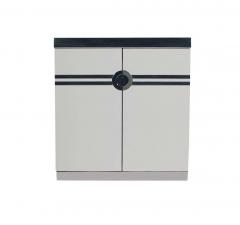 Pierre Cardin Pair of Mid Century Modern White Nightstands by Pierre Cardin in Art Deco Form - 2438601