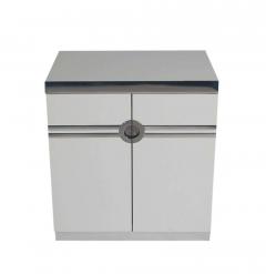 Pierre Cardin Pair of Mid Century Modern White Nightstands by Pierre Cardin in Art Deco Form - 2438611