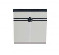 Pierre Cardin Pair of Mid Century Modern White Nightstands by Pierre Cardin in Art Deco Form - 2468631