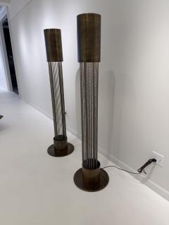 Pierre Cardin Pair of Pierre Cardin 1960s Aged Brass French Mid Century Floor Lamps - 4484399